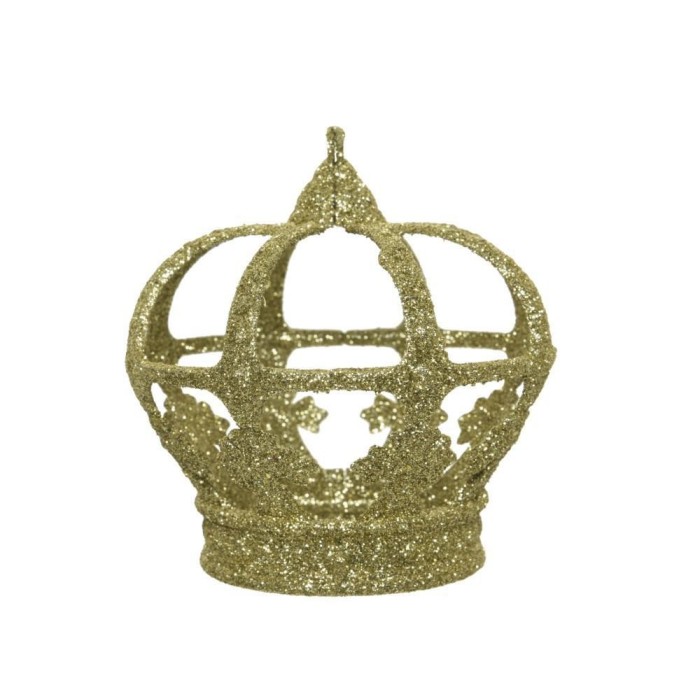 CORONA IN PLASTICA GLITTER ORO